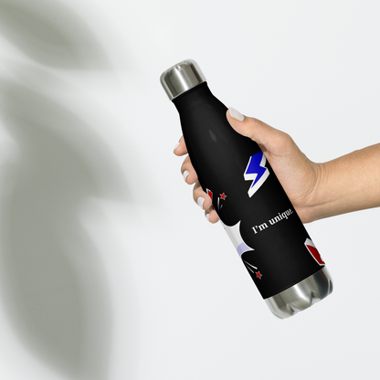 Bouteille Isotherme en Acier Inoxydable – 500 ml – Citation de Carlo Acutis | “Tous naissent comme des originaux, mais beaucoup meurent comme des photocopies.” (Noir)