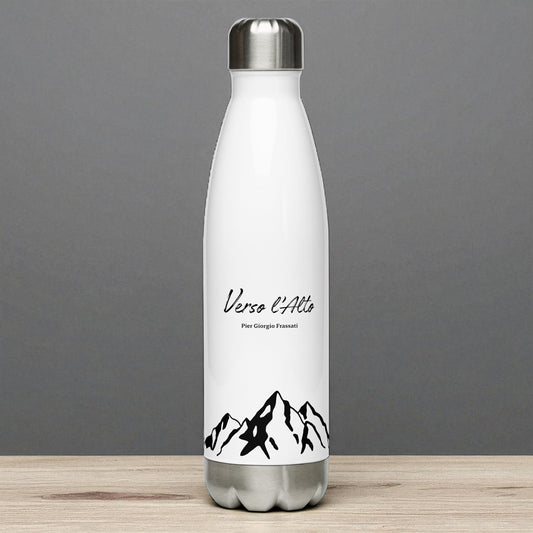 Bouteille d'eau inoxidable blanche "Verso l'alto" - 500ml | Bouteille Pier Giorgio Frassati