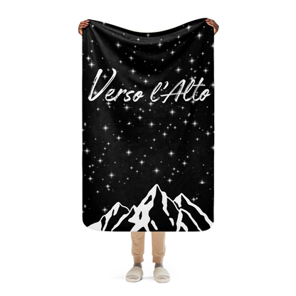 Plaid-Couverture en Sherpa "Verso l'alto" - NOIRE