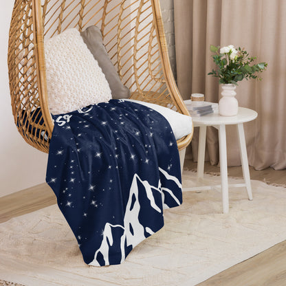 Plaid-Couverture en Sherpa "Verso l'alto" - BLEU MARINE