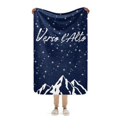 Plaid-Couverture en Sherpa "Verso l'alto" - BLEU MARINE