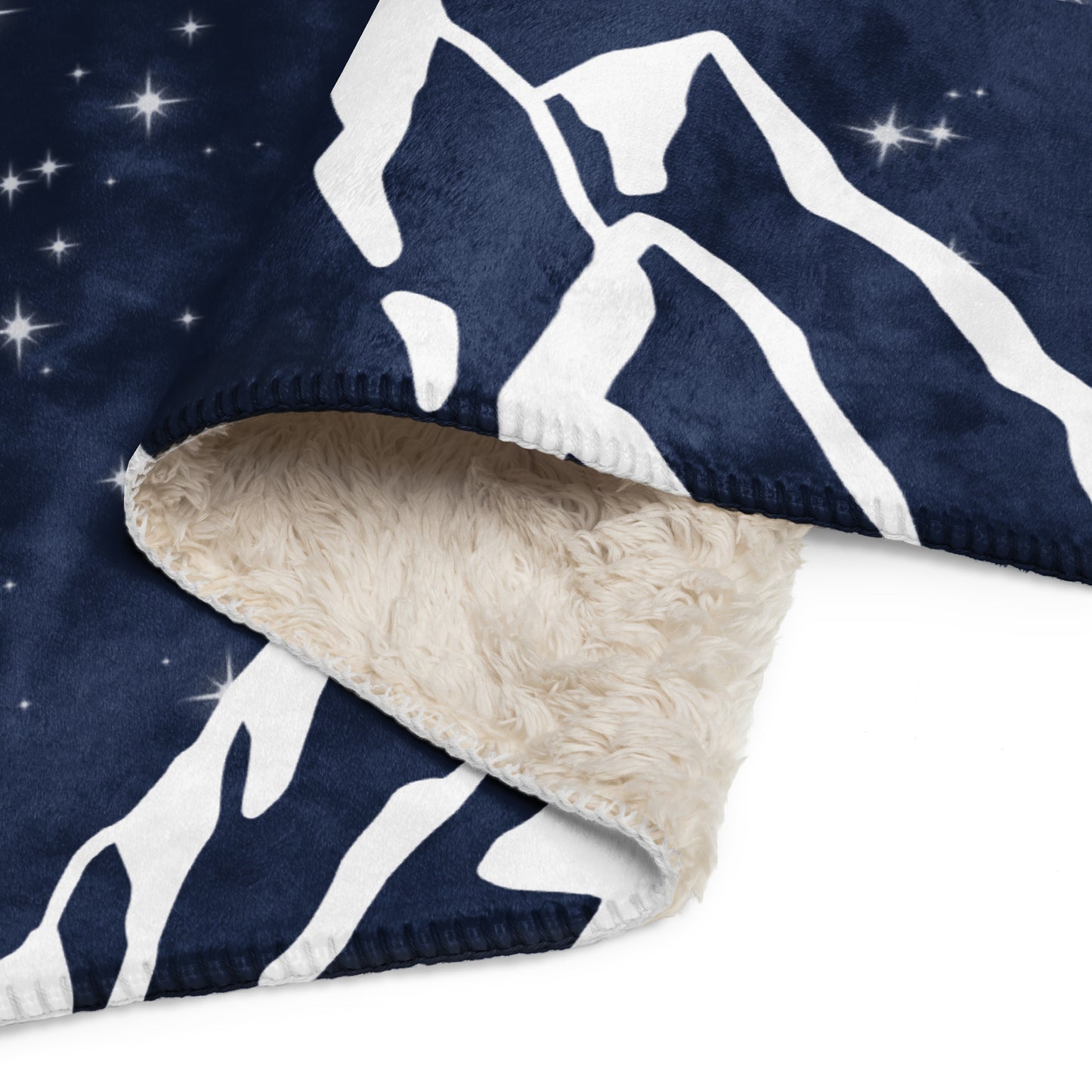 Plaid-Couverture en Sherpa "Verso l'alto" - BLEU MARINE