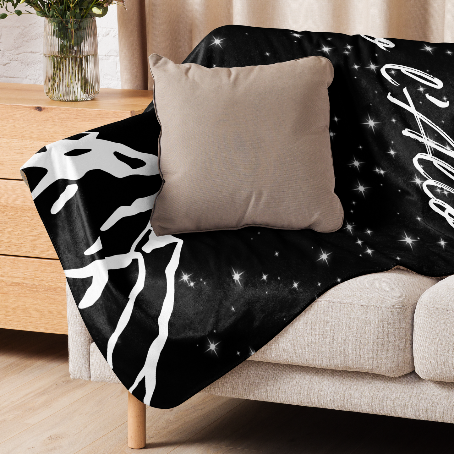 Plaid-Couverture en Sherpa "Verso l'alto" - NOIRE