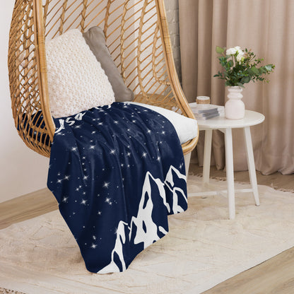 Plaid-Couverture en Sherpa "Verso l'alto" - BLEU MARINE