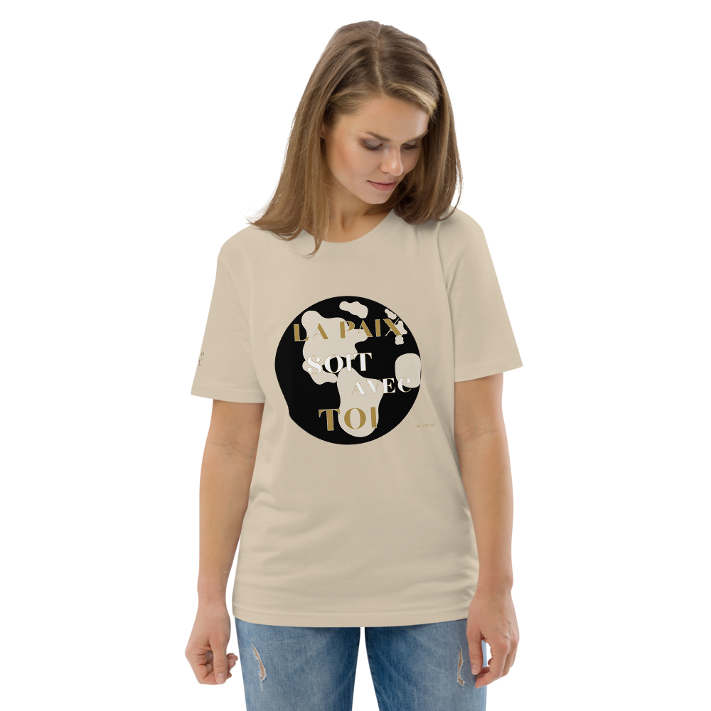 T-shirt chrétien unisexe en coton Bio – Paix & Joie