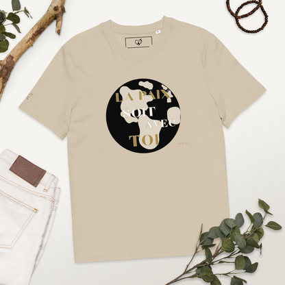 T-shirt chrétien unisexe en coton Bio – Paix & Joie