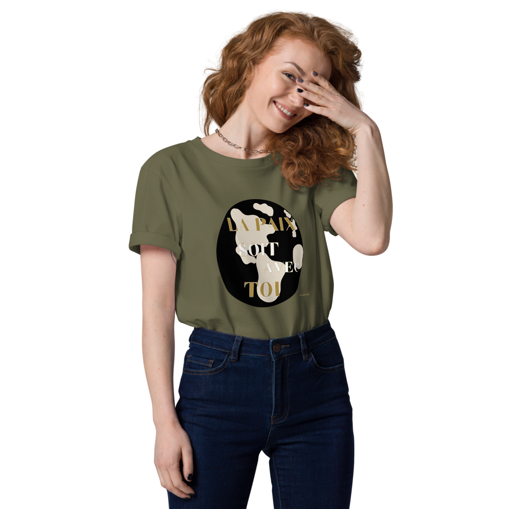 T-shirt chrétien unisexe en coton Bio – Paix & Joie
