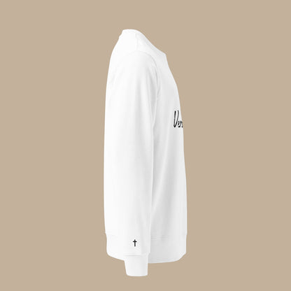 Pull unisexe en coton bio – Verso l’Alto (Blanc)